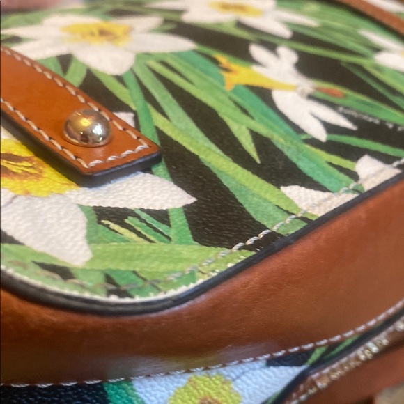Dooney & Bourke Green and Brown Shoulder Bag with Floral Design - Picture 13 of 16